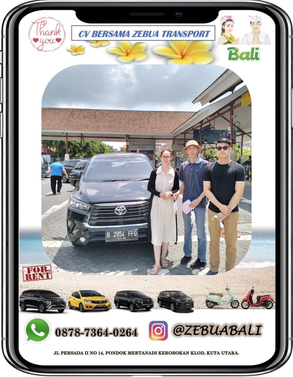 roy_zebua's tweet photo. Terima kasih sudah percayakan rental di zebua bali, enjoy liburan dibalinya 🙏🙏 https://t.co/CT2hVohT3W