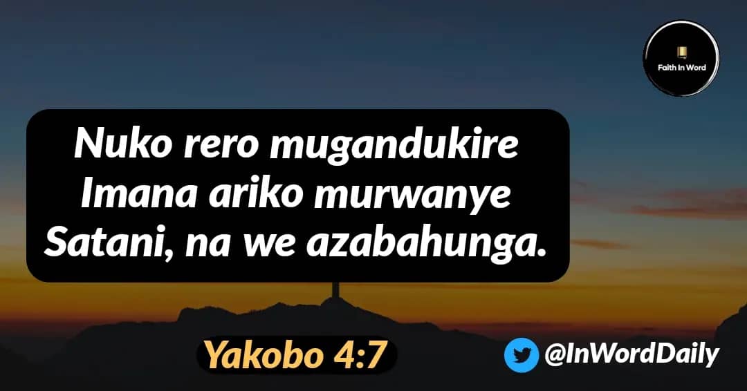harerimana_tito's tweet photo. Satani ntashobora gutsinda umuntu usenga, Umwanzi ntashobora gutsinda umwigishwa wa Kristo wicisha bugufi, ugenda imbere y'Imana asenga. Yakobo 4:7
#DailyWithJesus
#ConnectedToChrist https://t.co/kcsNAwQ6Wn