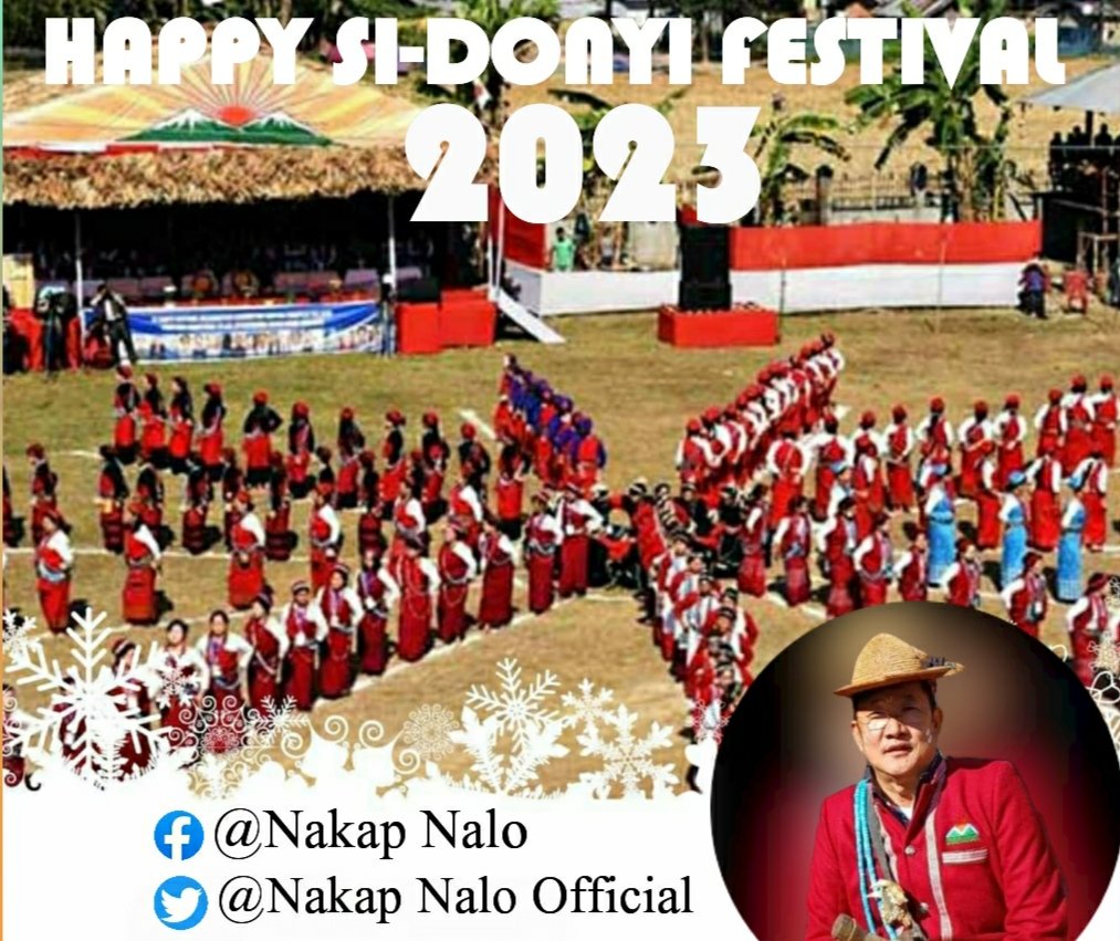 I extend my heartiest greetings to all my fellow Tagin community on this auspicious occasion of Si-Donyi Festival 2023. May Atu Sii and Ayu Donyi shower abundance of blessings with happiness, peace, prosperity, wellbeing and good health. Happy Si-Donyi 2023!