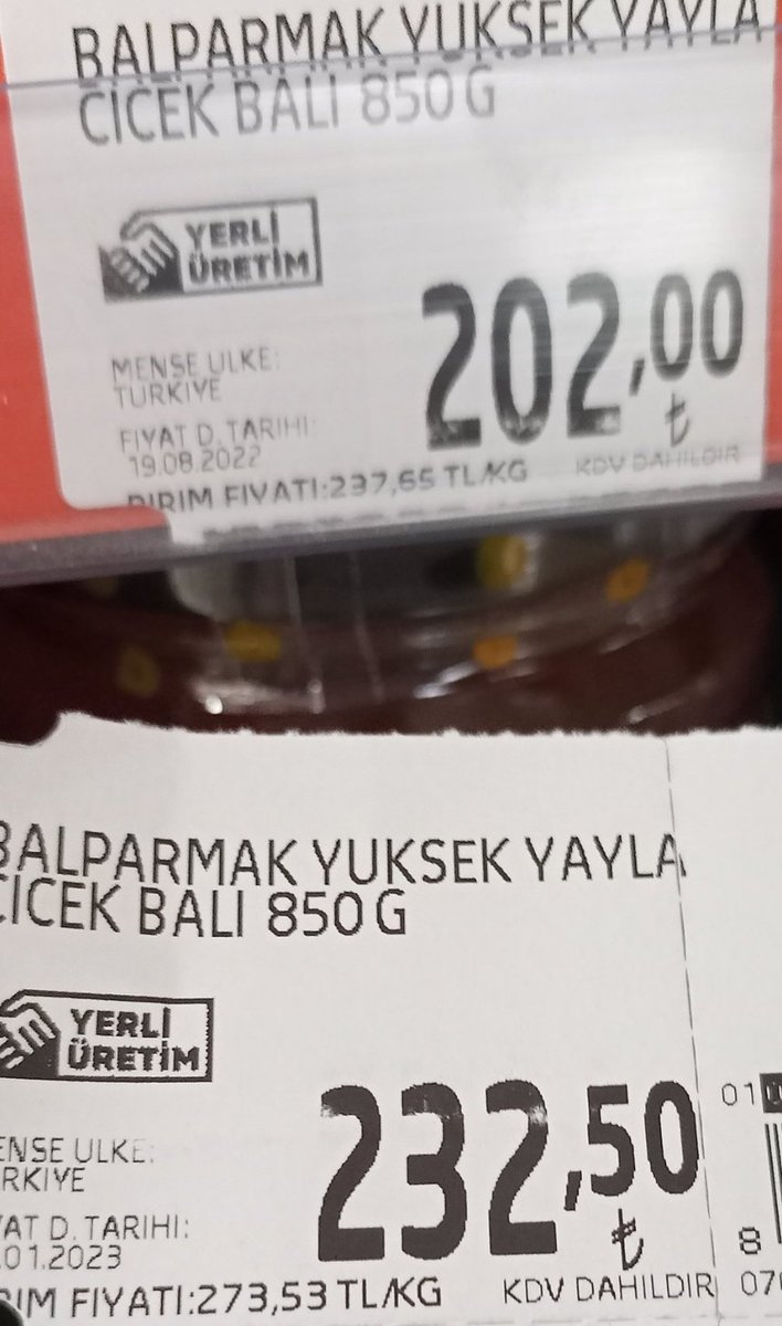 Bal fiyatlarına zam geldi.