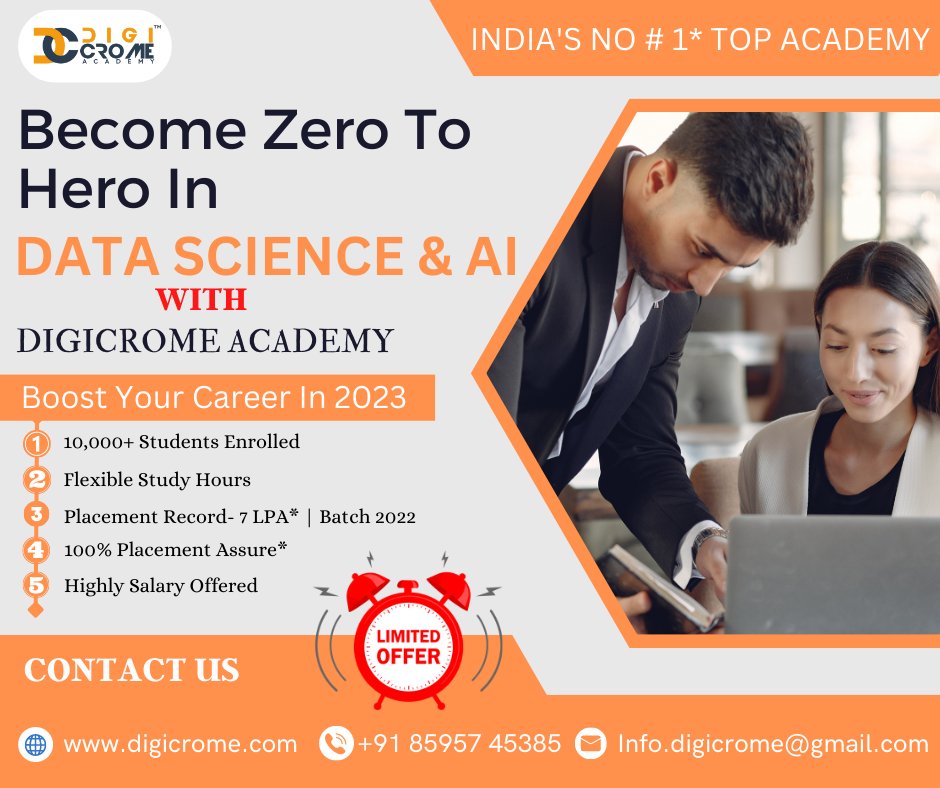 digicrome's tweet photo. Hurry up...
Data Science &amp; Artificial Intelligence Online Courses Provided @DigicromeAcademy with Asia's Top Trainer.

#DataAnalytics #DataScientists #datascience #ArtificialIntelligence #AI #MachineLearning #deeplearning #DataAnalytics #datavisulation

follow: @digicromeacademy https://t.co/PyB8fM1gYe