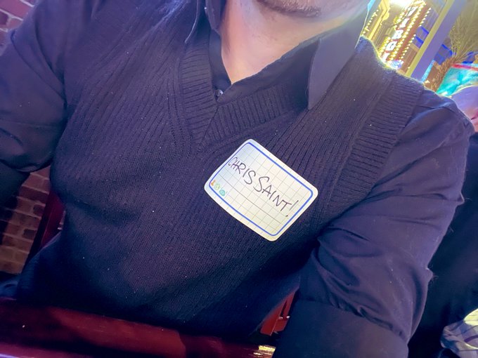 I went to a #CES23 party and they gave me a name tag so ima wear it to the #AVN after parties tonight<a href="/tag/ces23"class="tags">#CES23</a><a href="/tag/avn"class="tags"><span>#avn</span></a>