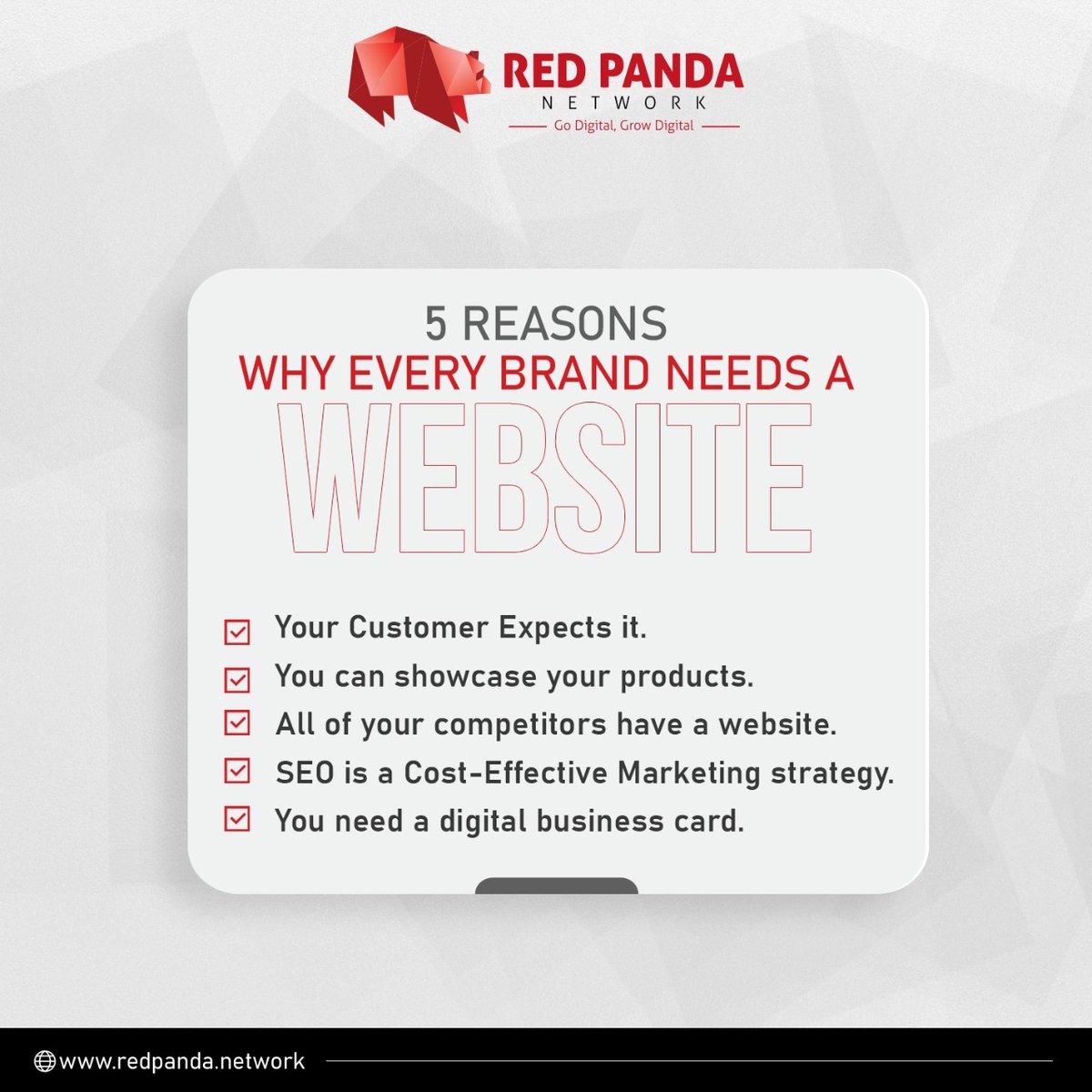 redpandaservice's tweet image. Web service is not about making a website - it’s about making an investment in your organization. 

Red Panda is ready to give you the services that can grow your business digitally.Let&apos;s Talk!

redpanda.network
#softwaredeveloper #software #appdevelopment