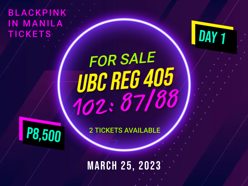 xMIDORIx's tweet photo. #BORNPINKMANILA_BULACAN 
⚠️‼️ WTS/LFB  ‼️⚠️

I have 2 BlackPink in Manila concert tickets I camped out in Pampanga for. 
- Day 1
- UBC Regular 405: Row 102, Seats 87/88

P8,500 for both 

RFS: I secured better seats
#blackpink https://t.co/FVpcqaqOJP