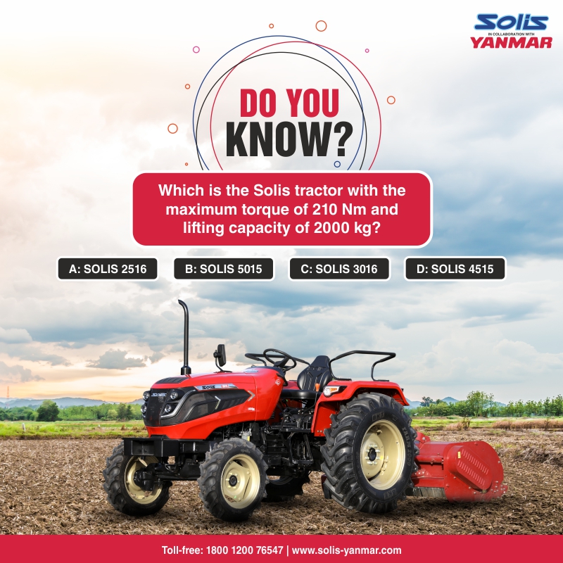 TractorsSolis's tweet photo. क्या आप हमें बता सकते हैं कि किस सोलिस ट्रेक्टर में निम्नलिखित विशेष प्रदर्शन सुविधाएँ मौजूद हैं ?
सही उत्तर चुनें और नीचे कमेंट करें।
#FutureIsNow
#SolisYanmar #solistractor #solis #solisyanmar #JapaneseTechnology #farming #4wdexpert #global4wdexpert https://t.co/8fnhDq2CB8