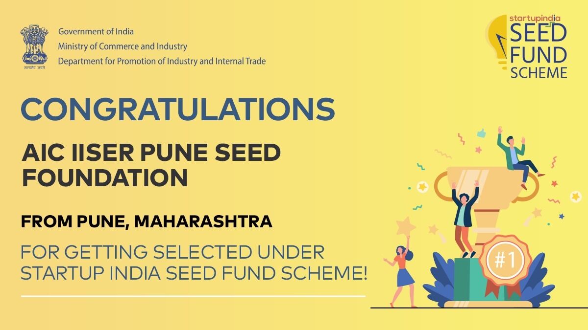 AICSEED's tweet photo. AIC-SEED is thankful to Startup India for the belief and trust in us and selecting us an incubator for the Startup India Seed Fund scheme. 
@IISERPune  
@startupindia
@AIMtoInnovate
#seedfunding #startups #funding #startupindia #innovation #incubator https://t.co/n5hOulsc0T