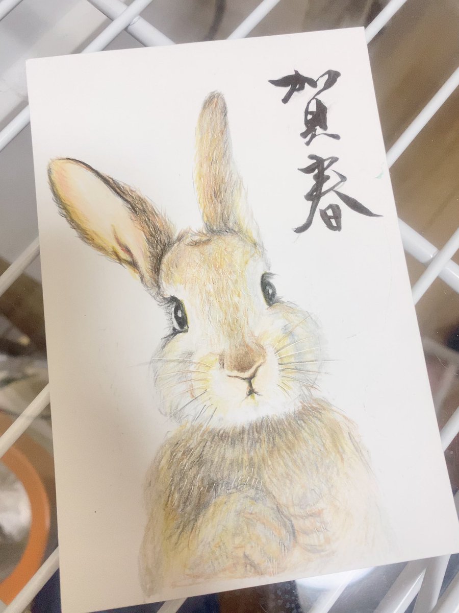 aya67b's tweet photo. 母親から来た手描きの年賀状が上手すぎる件 https://t.co/vwgaEAVzCf