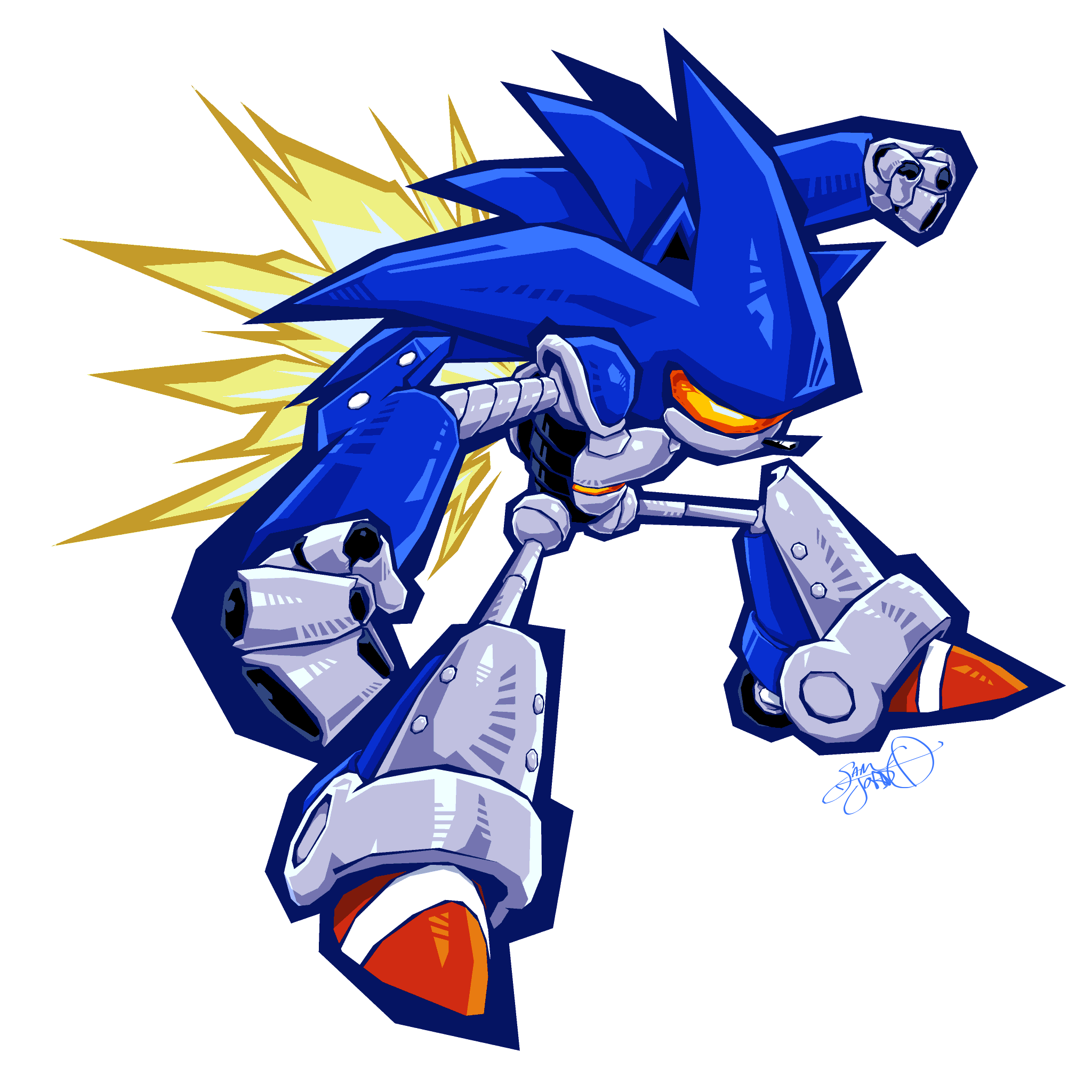 𓂀 𝔹𝕃𝕌𝔹𝕆𝕋 𓂀 on X: Guys, Mecha Sonic is GROSSLY over due for a  update SA style profile picture. Not to rip on the artists who made these  renders, but Mecha Sonic's