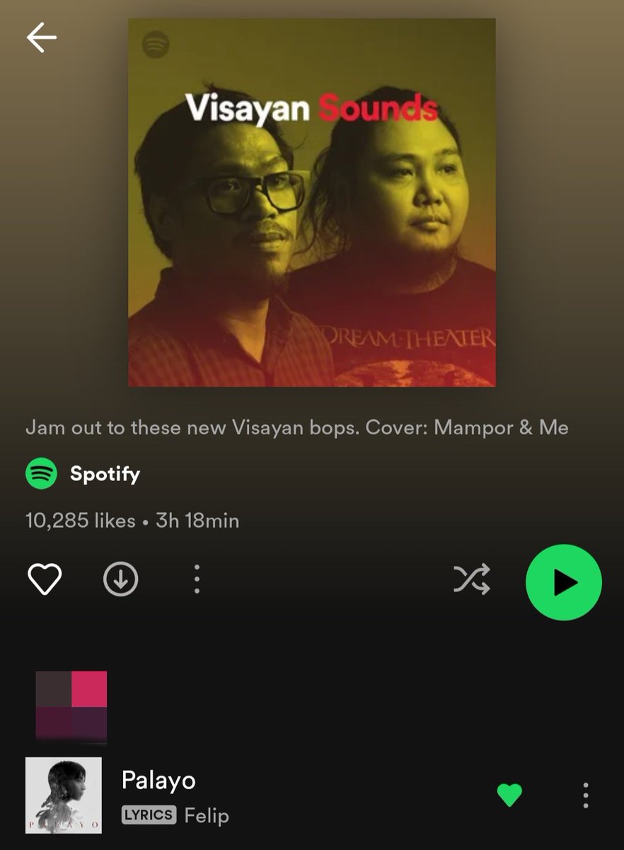 casinagsh's tweet photo. #FeaturedPlaylist

Third Playlist that featured #FELIP 's first solo track, "Palayo", was Visayan Sounds. It's 2nd on the playlist.
 https://t.co/Vbpl8Y1rVP

Now that we're done talking about these playlists, let's stream Bulan &amp; Palayo on https://t.co/9PHbka4Nzf
@felipsuperior https://t.co/oy7Ngzfbj5