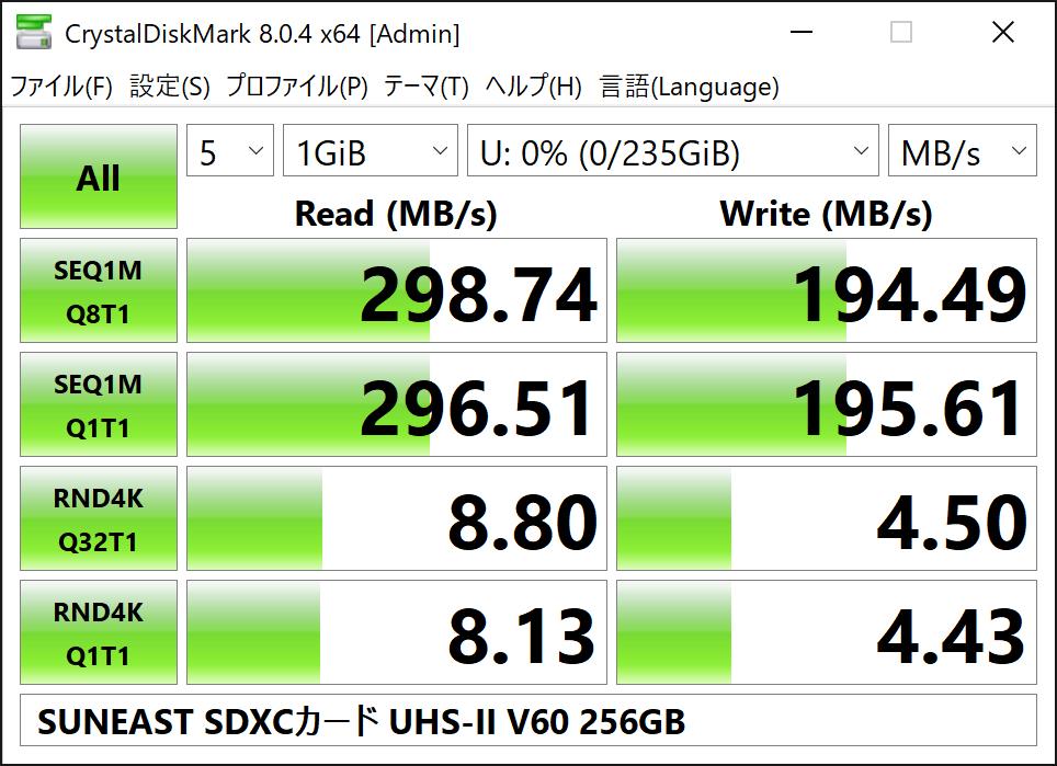 5s_corp's tweet image. 新しく届いたSDカード、ストレステストにも耐え抜き、最後の速度試験。やるねぇ～。めちゃ早い😄もはやV90と変わらん、、、かも(笑) #SDカード #SDXC #SUNEAST #旭東エレクトロニクス #ベランダ写真家 #集合写真家