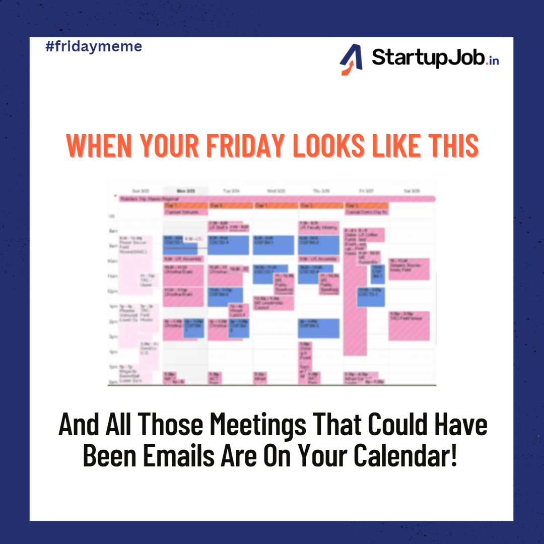 startupjobin's tweet photo. Hope your #FridayStory is not the same?

Do let us know in the comment!
#memes #fridaymeme #memeoftheday #officecalender https://t.co/ngjazo6XU1