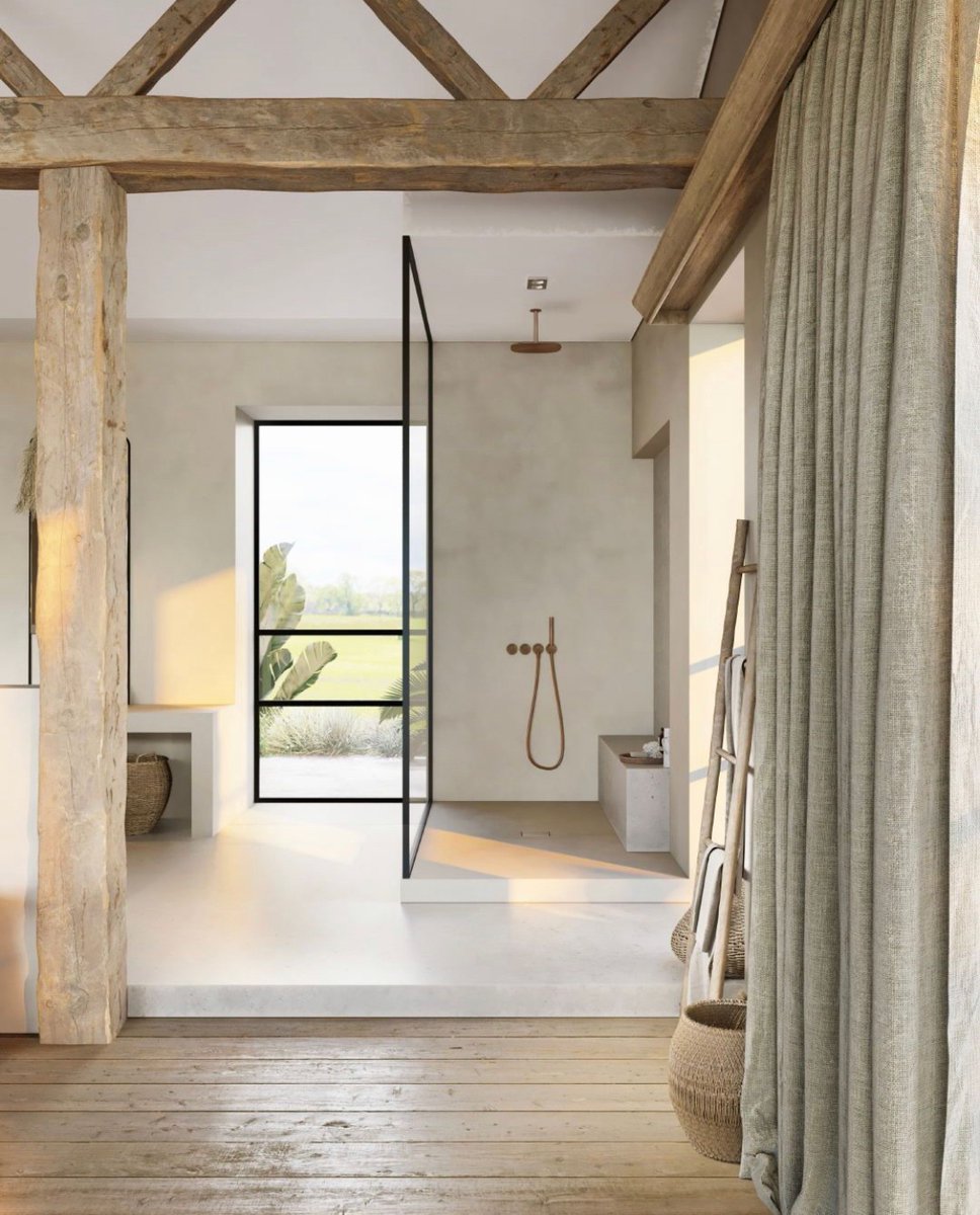 BritHomeDesign's tweet image. B L I S S
Soft textures and a neutral warm palette blend with bold angles which add the true definition and character to this blissful bathroom.