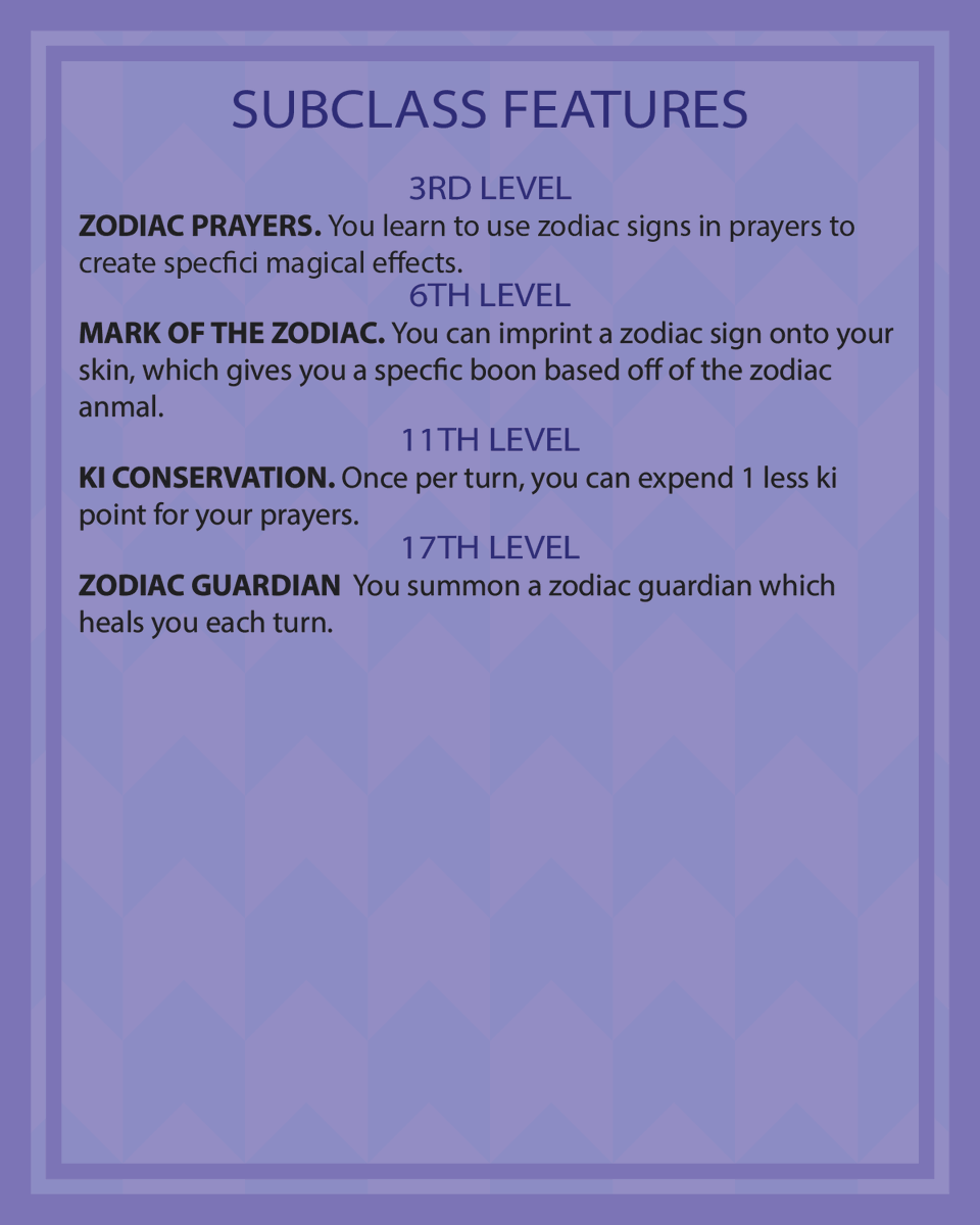 verdantgames5e's tweet photo. Way of the Zodiac
These monks perform magic using hand mantras
Art by @ossocavo
#foregonecompendium #dnd #dnd5e #dndhomebrew #homebrew #dndsubclass #5esubclass #ttrpg #ttrpgfamily #d20 https://t.co/q2KCAIHmP7