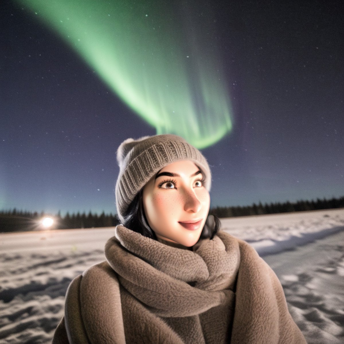This must have been the most breathtaking experience  😍 ✨ #estherolofssonexplores #virtualhuman #AI #northernlights #auroraborealis #adventure #bucketlist