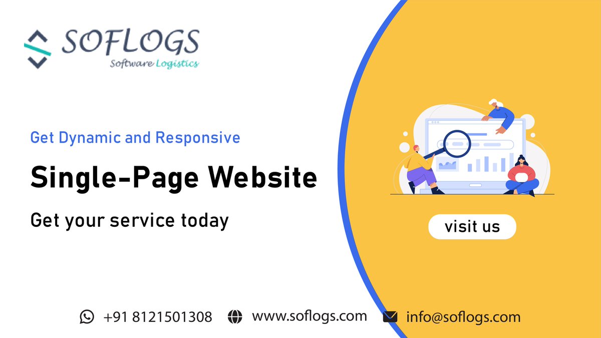Soflogs web services know the importance of a single-page Website in the mobile era and enable you to reap the most out of it.
Call or WhatsApp us: +91 81215 01308
Mail: info@soflogs.com
Visit us: soflogs.com
#webdesigning #webdevelopment #websiteredesigning #soflogs