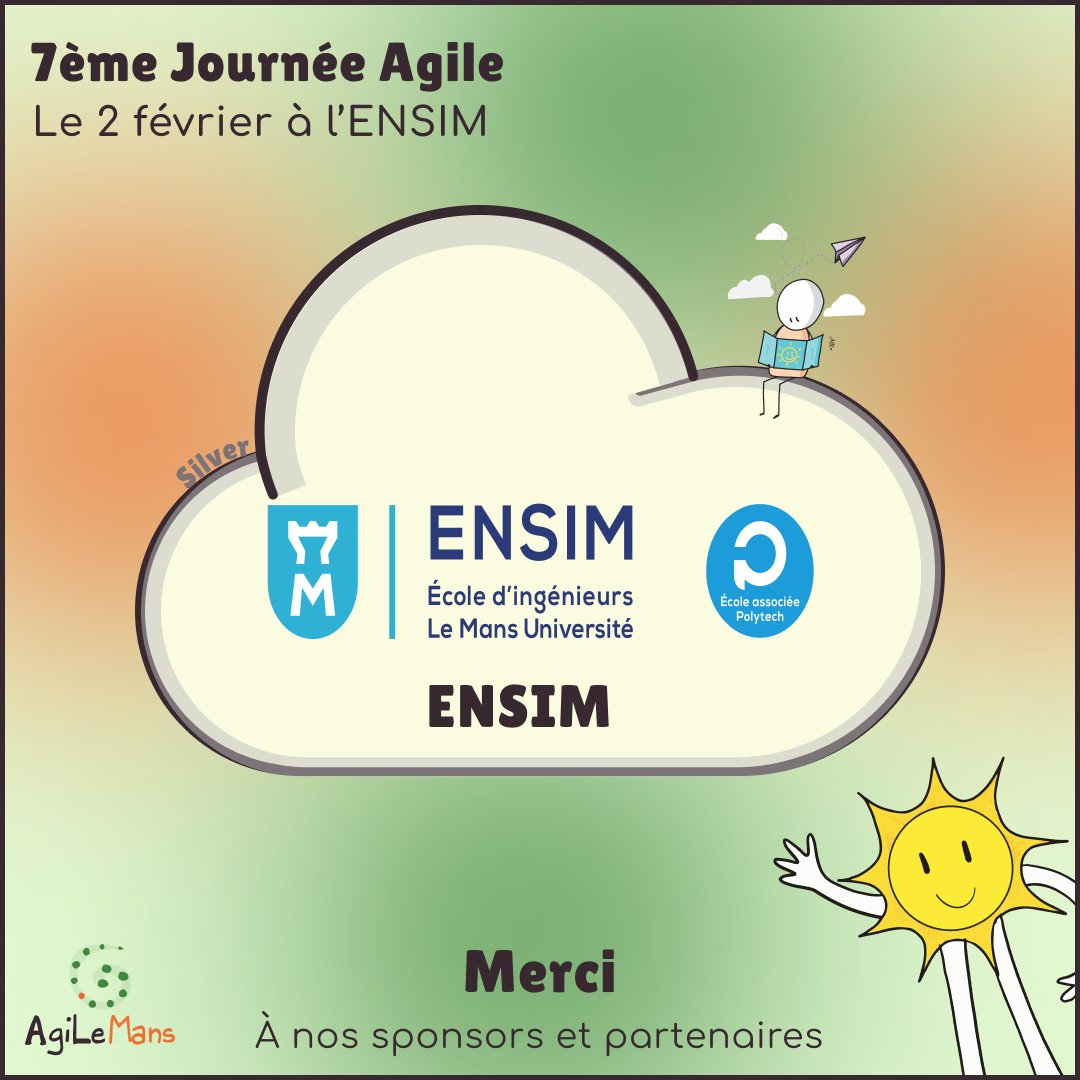 AgiLeMans (@agilemans) on Twitter photo Merci à l' <a href="/ensimofficiel/">ensim officiel</a> d'être parmi nos sponsors Silver cette année !
Vous aussi vous souhaitez nous soutenir ? N'hésitez pas à nous contacter sur contact@agilemans.org
Il reste encore quelques places sur la billetterie billetweb.fr/7e-journee-agi… Merci à l' <a href="/ensimofficiel/">ensim officiel</a> d'être parmi nos sponsors Silver cette année !
Vous aussi vous souhaitez nous soutenir ? N'hésitez pas à nous contacter sur contact@agilemans.org
Il reste encore quelques places sur la billetterie billetweb.fr/7e-journee-agi…