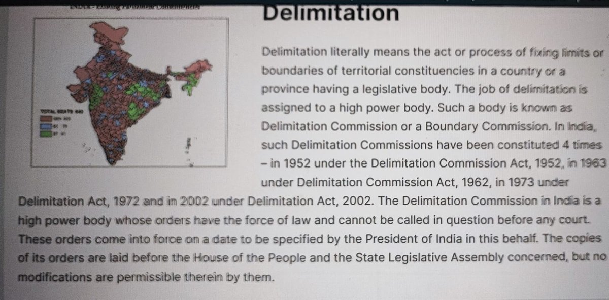 rajeevd16's tweet photo. #Art81 #Art170 #DelimitationCommission #electioncommission #Polity #LearningFromHome #Withoutclassse #Basics #CurrentAffairs
#Delimitation of territorial constituencies
READ:https://t.co/NnpOkAOlPH https://t.co/xSOxMbZr4C