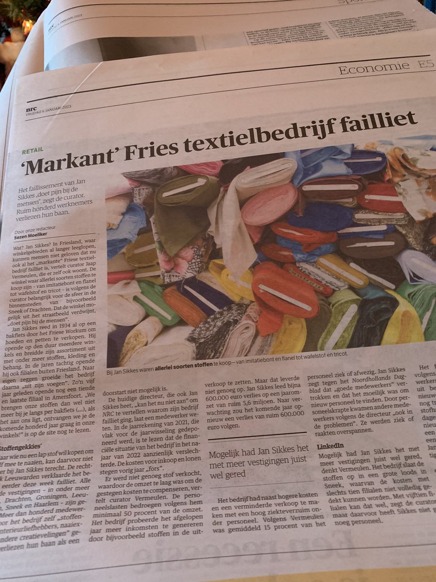 Wat een ramp! Er zijn al zo weinig zaken waar je betaalbare stoffen kunt kopen. Duimen voor een doorstart #jansikkes #kledingmaken