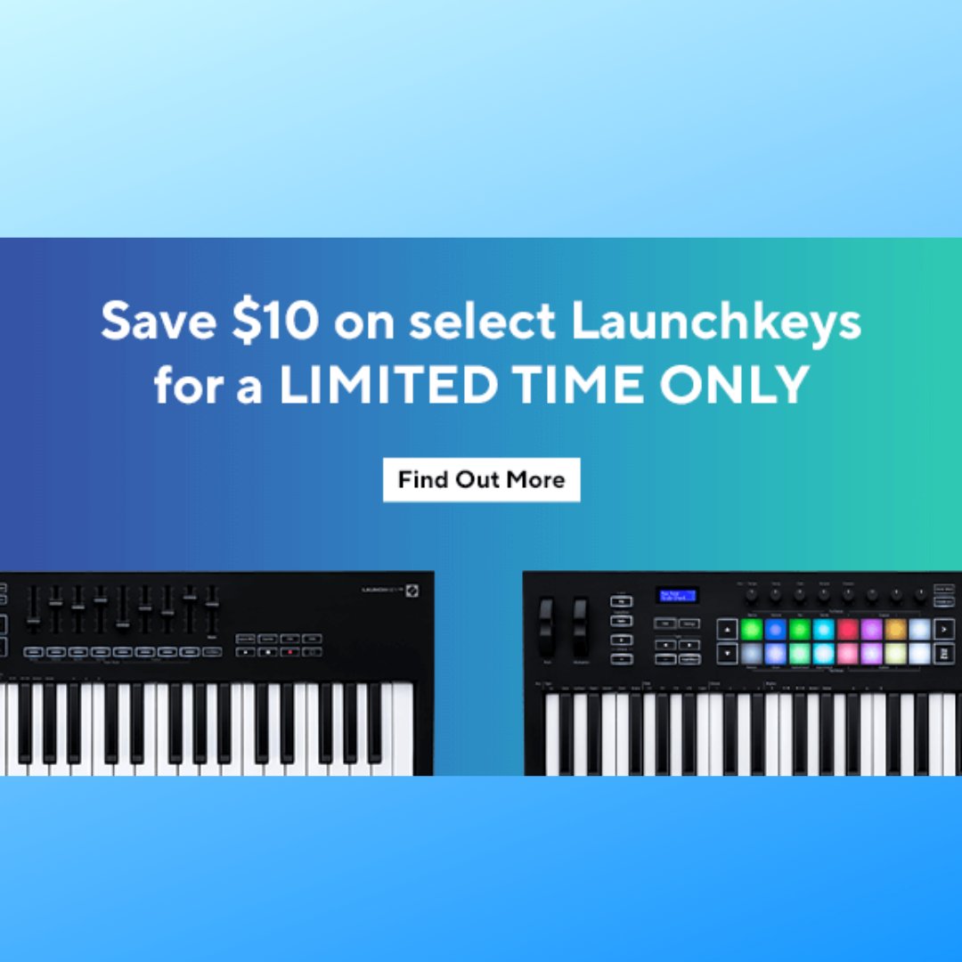 SynthNSoftware's tweet image. 🎹 @wearenovation &amp;gt;&amp;gt;&amp;gt; Save $10 on select Launchkeys &amp;gt;&amp;gt;&amp;gt; for a LIMITED TIME ONLY!

👀 GRAB DEAL &amp;gt;&amp;gt;&amp;gt; bit.ly/3UHHJae

#ad #WeAreNovation #MadeWithNovation #synth #synthesizer #novation #launchkey