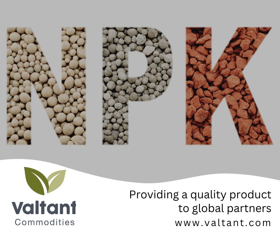 Valtant1's tweet photo. NPK stands for; Nitrogen, Phosphorous &amp; Potassium; and proportions are stated on packaging as a ratio i.e., 20-10-10 or 18-24-6

#NPKfertilisers #nitrogen #phosphorus #potassium #crops #qualityfertiliser #nitratebased https://t.co/Ox2ow7K6WB