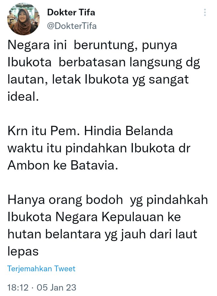 PaltiHutabarat's tweet photo. Negara ini tidak beruntung, punya lulusan kedokteran yang berbatasan langsung dengan kedunguan..

Sejak kapan Ambon jadi ibukota pemerintahan Hindia Belanda?!

Sakit parah ini dokter! https://t.co/5pzCPtGUuk