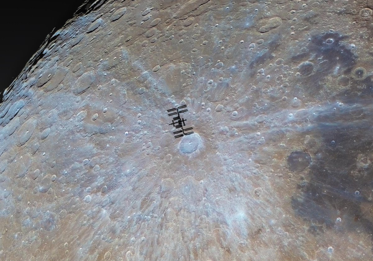 AvatarDomy's tweet photo. One of the most meticulously planned photographs in my career, here's the International Space Station in conjunction with Tycho Crater as it transited the moon last night. 

Credit 📷 James A. McCarthy

https://t.co/Pws6kT1PVk https://t.co/8s0xziOwni