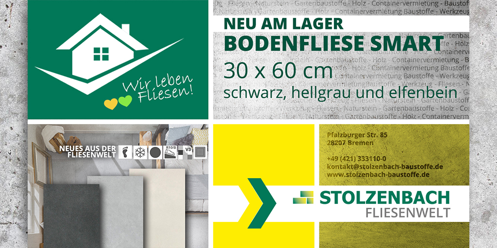 💚💛 NEUES AUS DER FLIESENWELT 💛💚 👉 Ihr Vorteil, die Bodenfliese Smart ist in der Fliesenwelt von Stolzenbach Baustoffe am Lager vorrätig. #WirLebenFliesen #Tiles #Floortiles #Fliesen #Bodenfliesen #FürEchteFliesenleger #Fliesenleger #Renovieren #Neubau #Feinsteinzeug