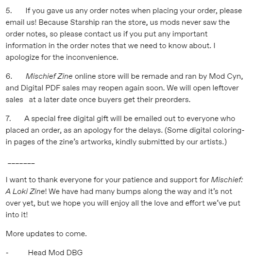 LokiZine's tweet photo. Major Zine Update!
Happy New Year! We hope you had a great holiday season! I have a big update for our lovely customers! This will also be emailed shortly 😊
- Mod DBG https://t.co/O8uWOkNCfP