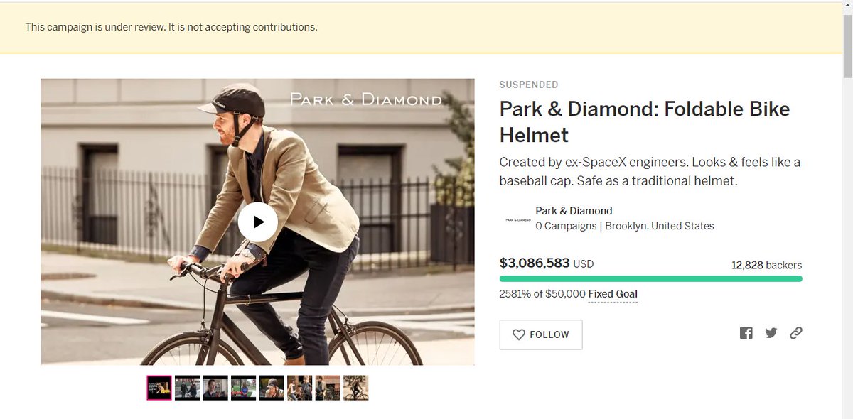 Apparently I backed the wrong soft bike helmet team. Hedkayse has been selling for a year now while Park &amp; Diamond has gone silent. Bye money. *sigh*