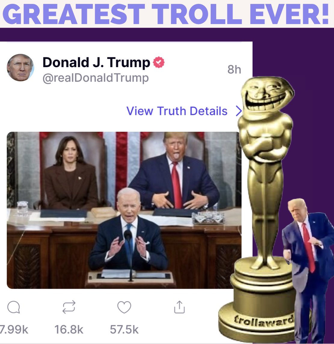 iamthebluestorm's tweet photo. President Trump is the greatest Troll ever! His post on Truth Social. #trollinchief #besttroll #TruthSocial #DonaldJTrump #DonaldTrump #AmericaFirst #Speakerofthehousevote #Trumpforspeakerofthehouse #SaveAmerica #MakeAmericaGreatAgain https://t.co/KjInpgqptM