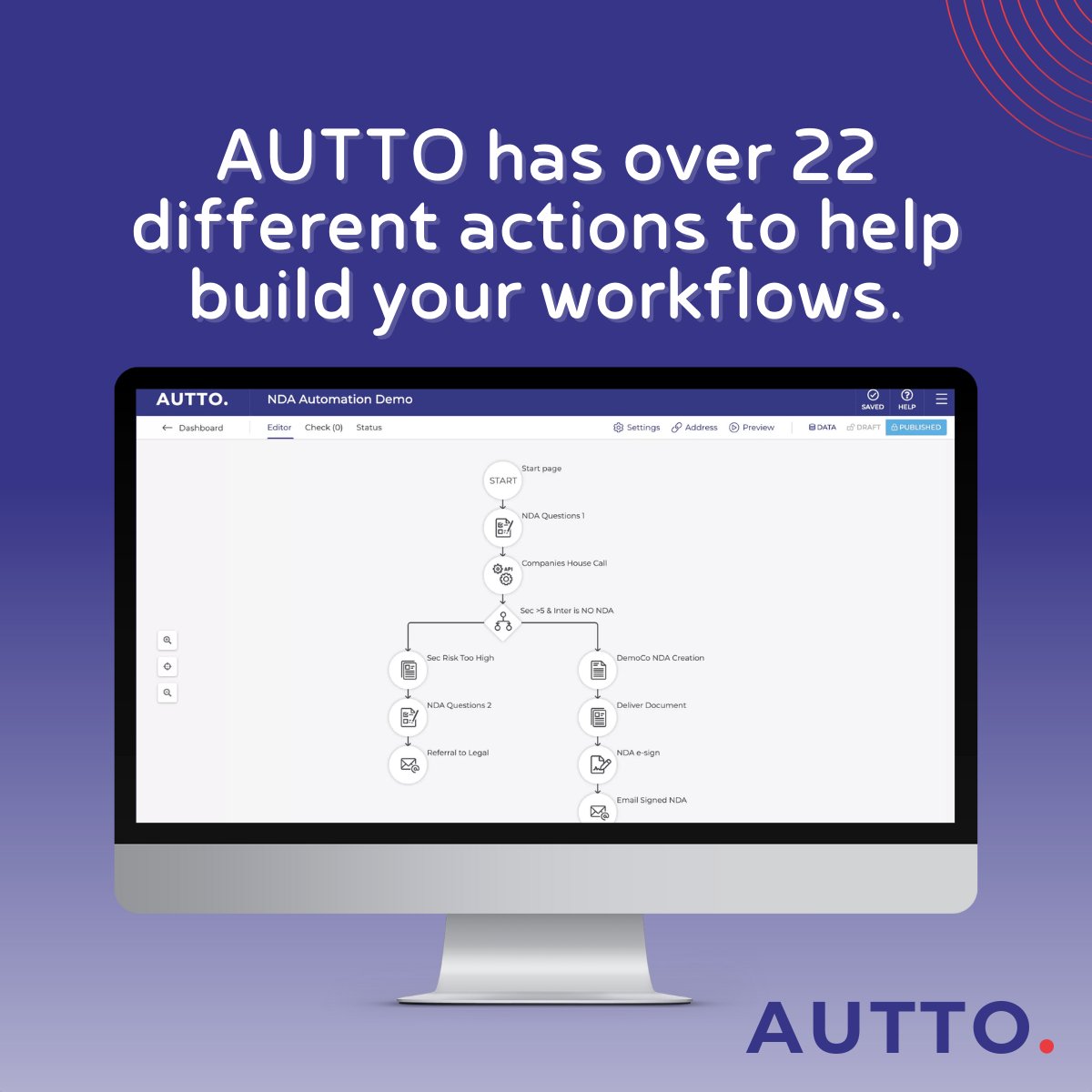 AuttoIO's tweet photo. From creating a document using the action AUTTOdoc, to sending an email, each action can easily be added to the workflow using AUTTO’s simple drag-and-drop workflow builder.
Ready to start using AUTTO? Contact us today!
https://t.co/dnSetGEUwh
#contact #automate #digitalisation https://t.co/RDWElIqTtz