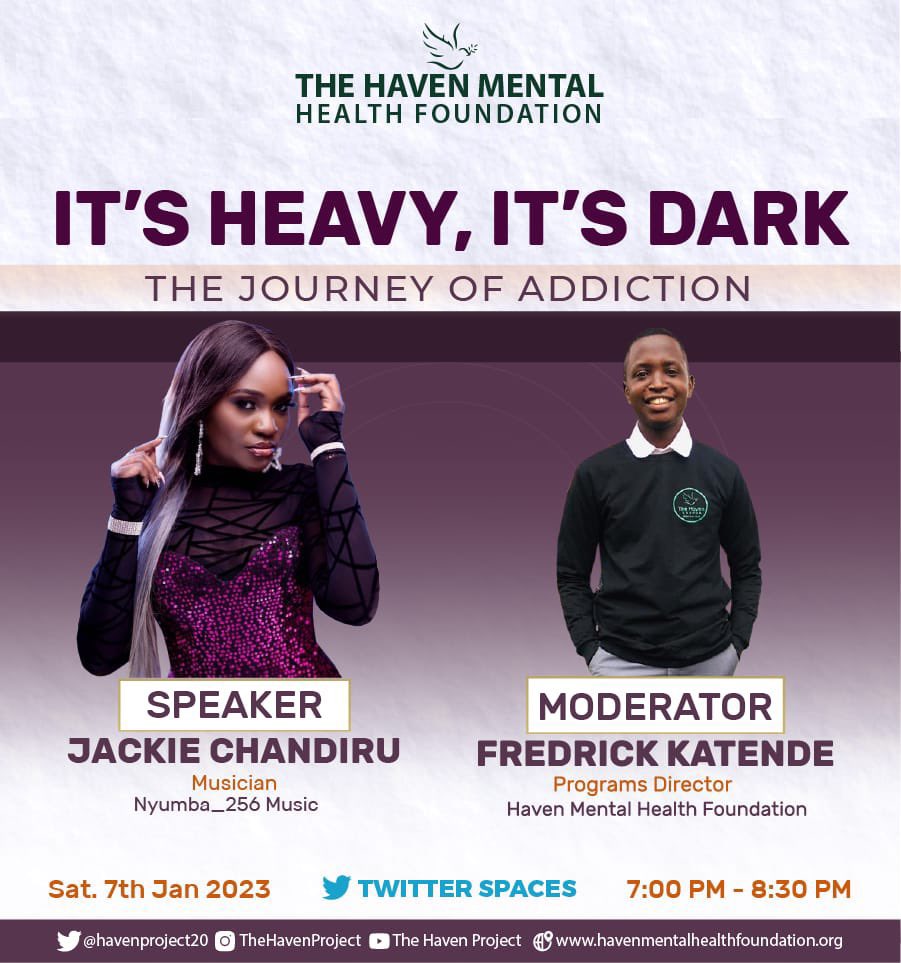 faith_nabushawo's tweet photo. The @HavenProject20 is here. We will be talking about dealing with addiction this Saturday at 7pm, y’all set a reminder for this space. https://t.co/zD8xLGKIb7 https://t.co/Ylk8UIkp8E
