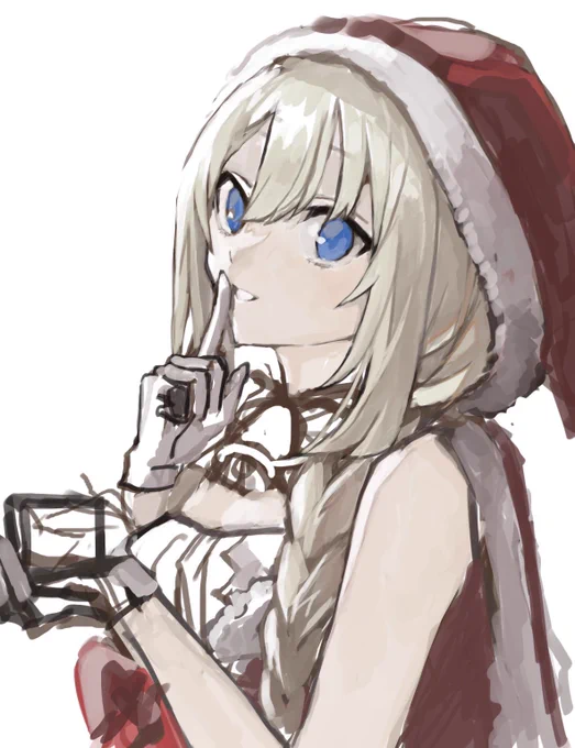 27.これっていうラフ画が無い…絵を描く際いつも消しちゃうor上から描いちゃうからサンタマリーちゃんのラフ画から直接色乗せてく途中のならありました。これで許して… 