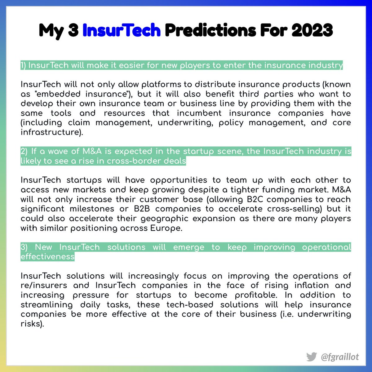 FGraillot's tweet photo. My 3 predictions on what might happen this year in InsurTech Europe: https://t.co/l8md7ckNrV