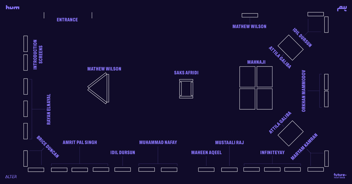 Hum exhibit by NFT Alter at future-fest 2023 | floor plan