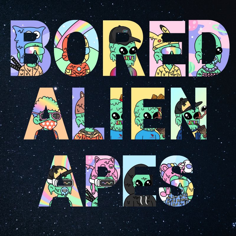 #NFTCommunity #NFTs #opensea 

Bored Alien Apes 

we won't be bored at all in 2023.Two new projects for BAA coming soon

⭐️ The story of Bored Alien Apes
⭐️ Bored Alien Apes mobile game

🔗 opensea.io/collection/bor…