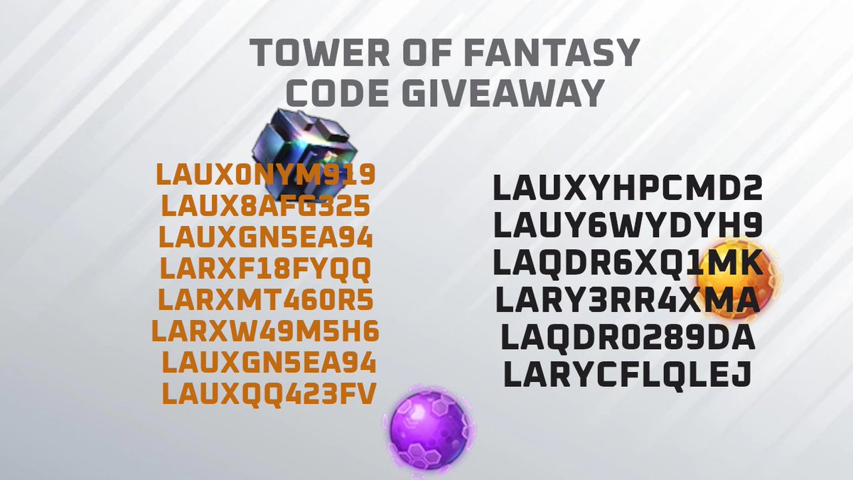 OCEEGEE1's tweet image. Last batch of codes giveaway for the last patch!

Insert na bago mawala!

#TowerofFantasy
#codegiveaway