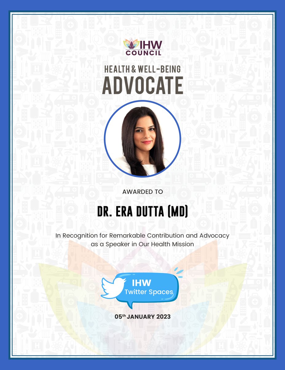 IHW Council (@ihwcouncil) on Twitter photo We appreciate <a href="/mindwellnessdoc/">Dr.Era Sharma Dutta (MD) | Online Psychiatrist</a>'s participation in the #IHWTwitterSpace & her efforts to disseminate information on complicated phenomena of #mentalhealth & suicide! We appreciate <a href="/mindwellnessdoc/">Dr.Era Sharma Dutta (MD) | Online Psychiatrist</a>'s participation in the #IHWTwitterSpace & her efforts to disseminate information on complicated phenomena of #mentalhealth & suicide!