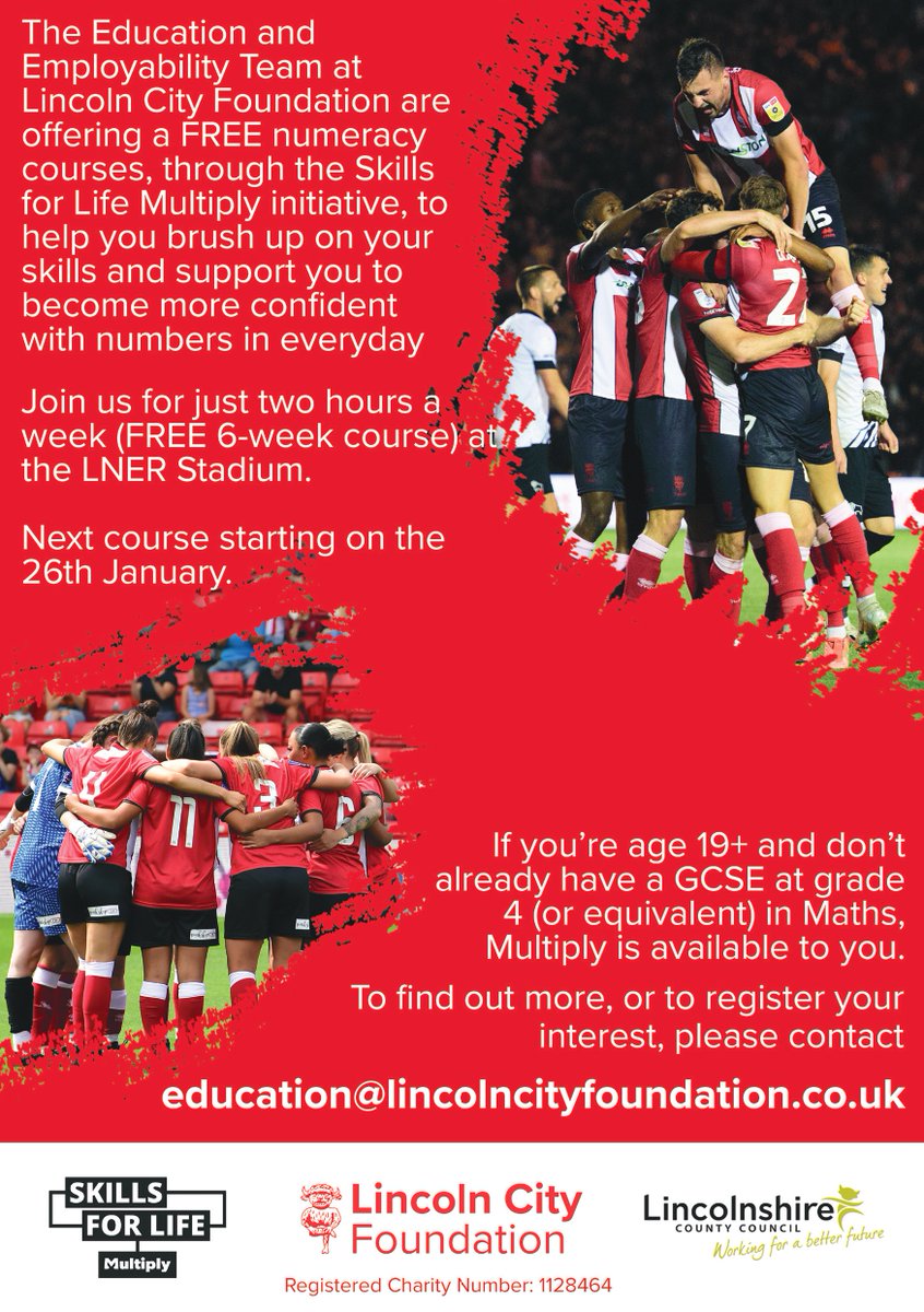 Priory Apprenticeships (@prioryapps) on Twitter photo Multiply your numeracy through the Lincoln City Football challenge. <a href="/LCityFoundation/">Lincoln City Foundation ๐บ๐ฆ</a> are offering a FREE numeracy course starting on the 26th January. Multiply your numeracy through the Lincoln City Football challenge. <a href="/LCityFoundation/">Lincoln City Foundation ๐บ๐ฆ</a> are offering a FREE numeracy course starting on the 26th January.