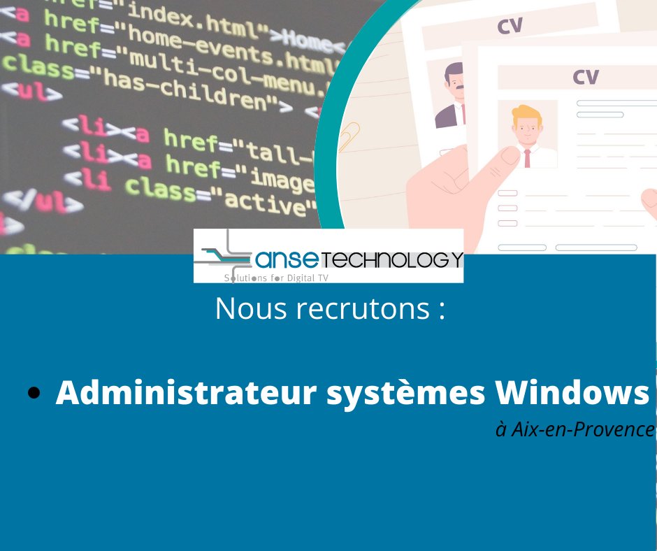AnseTechnology's tweet image. Anse Technology recrute ! 💼

Nous recherchons un(e) Administrateur systèmes Windows
👉🏼 lnkd.in/ebkyiPf5

👉🏼 Retrouvez également toutes nos offres d&apos;emploi sur notre site Internet : lnkd.in/daKHz64

#recrutement #hiring #emploi #recrute