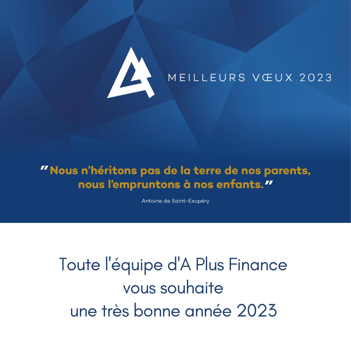 Toute l'équipe d'A Plus Finance vous souhaite une très bonne année ! 
2023 nous réserve déjà des projets passionnants ✨
#entrepreneurs #investissements #financedurable #impactpositif