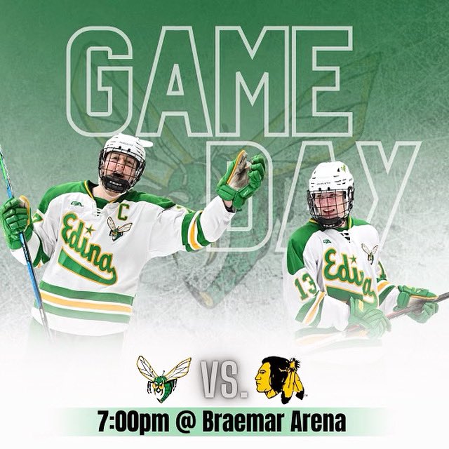 Nothing better than GAME DAY to kick off the weekend!!! 🐝

🆚 <a href="/Lady_Warriors00/">Warroad Girls Hockey</a> 
⏰ 7pm
📍Braemar
💻MNHockey.TV