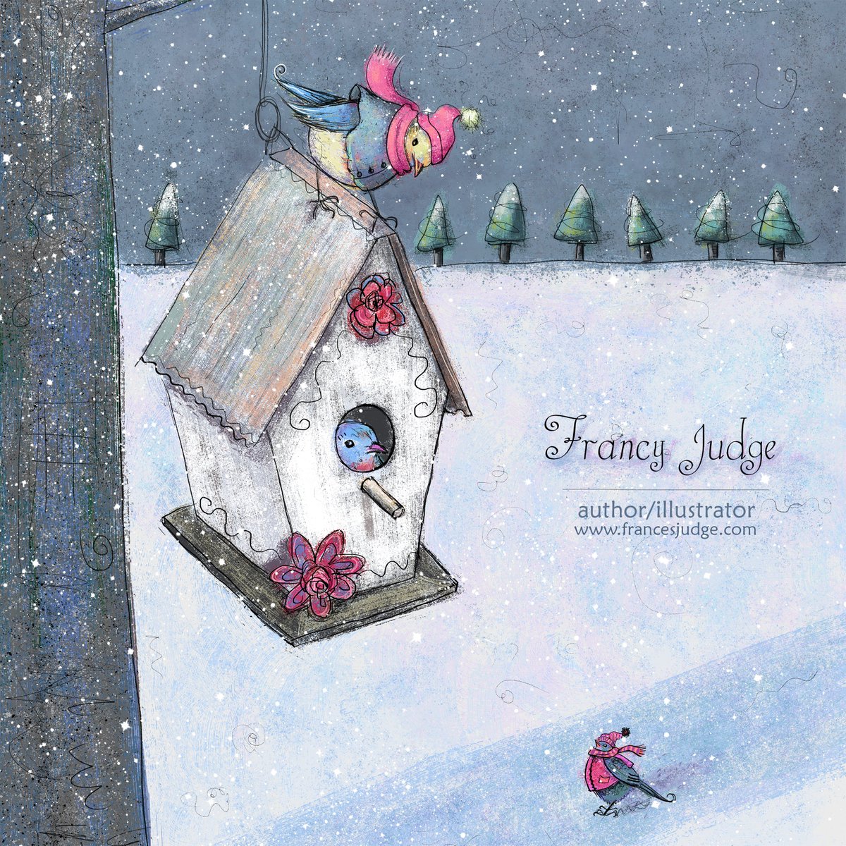 francyjudge2's tweet photo. It's the first #KidLitArtPostcard day of 2023. Hope to make a new one each month--one of my many goals. We'll see. Faith, hope & love first. #scbwiart #kidlitart #illustration https://t.co/MtifqPEWwY https://t.co/lubknamKTm