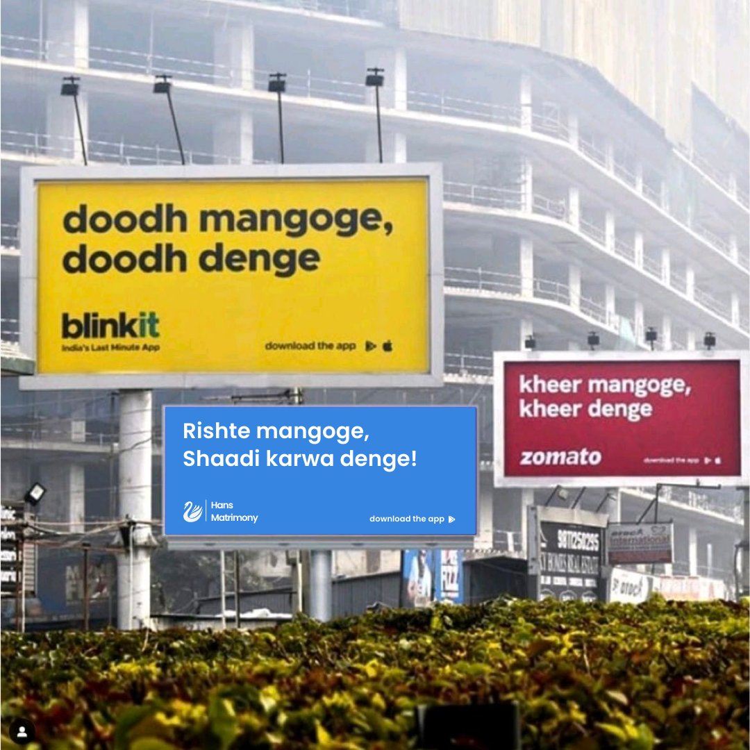 HansMatrimony's tweet photo. @zomato Rishtey Mangoge!
Direct Shaadi hi Karwa Denge! 😂😂
Aajao! https://t.co/m9D3KOxToF