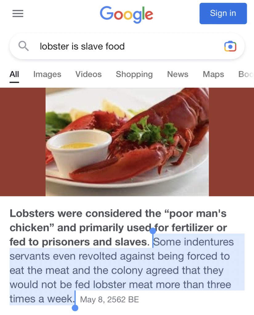 DejaRu22's tweet image. You have been psyopped into thinking:
Lobster = rich people food.

Complete charade.
Lobster is toxic as fuck. Don’t eat it.

And of such low quality that (before the current psyop) they would feed it to prisoners &amp;amp; slaves.

Reject the slave food.