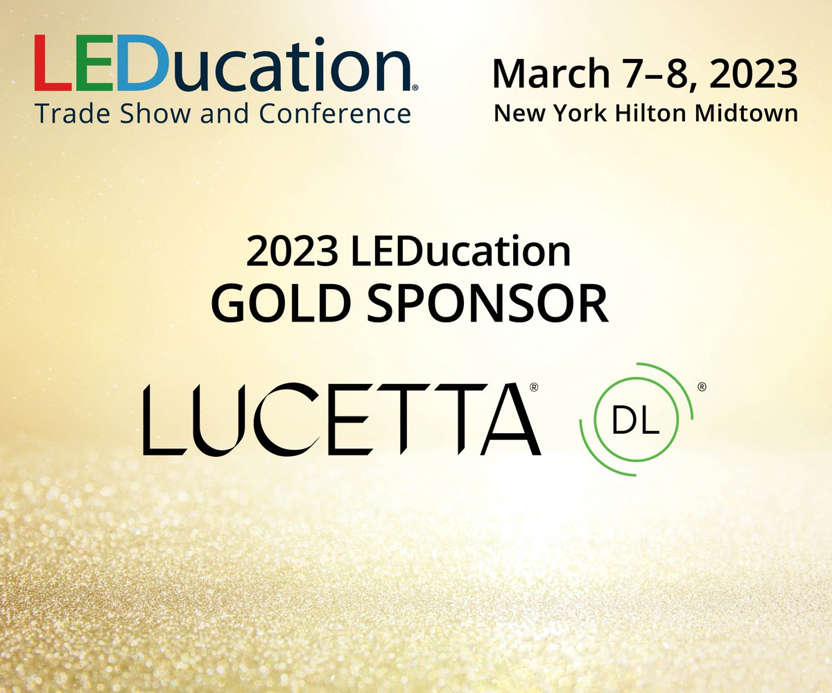 LEDucationNYC's tweet photo. Here's a Shout Out for our 2023 Gold Sponsor—Lucetta Lighting + Diode LED - Divisions of Elemental LED https://t.co/G5ktS055nr Excited you'll be joining us in March!
#LEDucationNYC #Lucetta #DiodeLED #goldsponsor #LEDucationgoldsponsor #sponsor #LEDucationsponsor #2023sponsor https://t.co/8wefUlqbRF