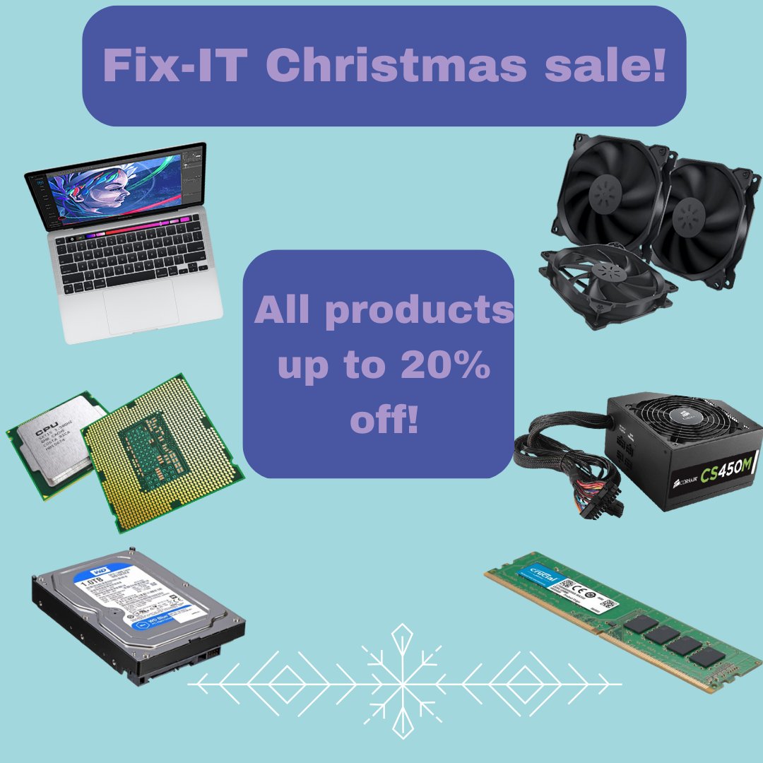Fixlt2012's tweet photo. Our Christmas sale is now live! all these products are now 20% off until the 15th 😍😍 #sale #Christmas #fixituk #smallbusiness #technology #PC https://t.co/a2NCoSsSzH