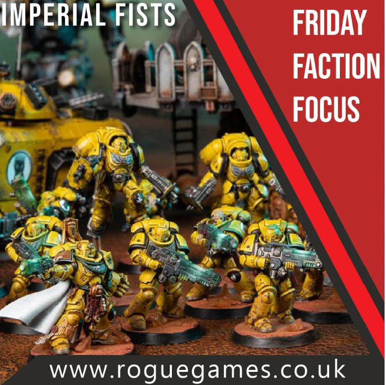 RogueGames_UK's tweet photo. Warhammer 40k Imperial Fists belong to one of the First Founding Chapters of Space Marines. Also known as Defenders of Terra, these nomadic warriors do not have a fixed world to call home.

We stock the latest products at https://t.co/HmgrulKdRE!

#imperialfists #warhammer #40k https://t.co/wAyDzHLAsU