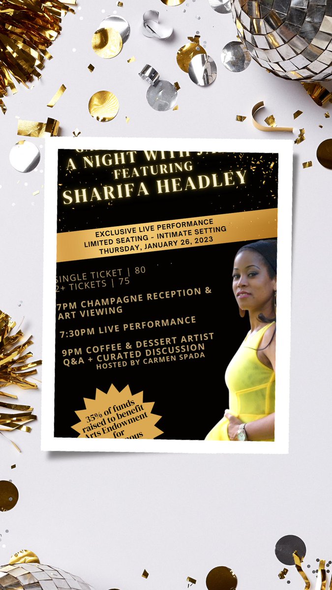 BaciGifts's tweet photo. Say hello to the New Year🍸 - https://t.co/5vDW01mf8b
A Night with Jazz is coming up purchase your tickets online or in-store and keep celebrating what the new year has to offer!!

#jazznight #gallery35 #bacigifts #downtownbrampton https://t.co/cW5wvwZkID