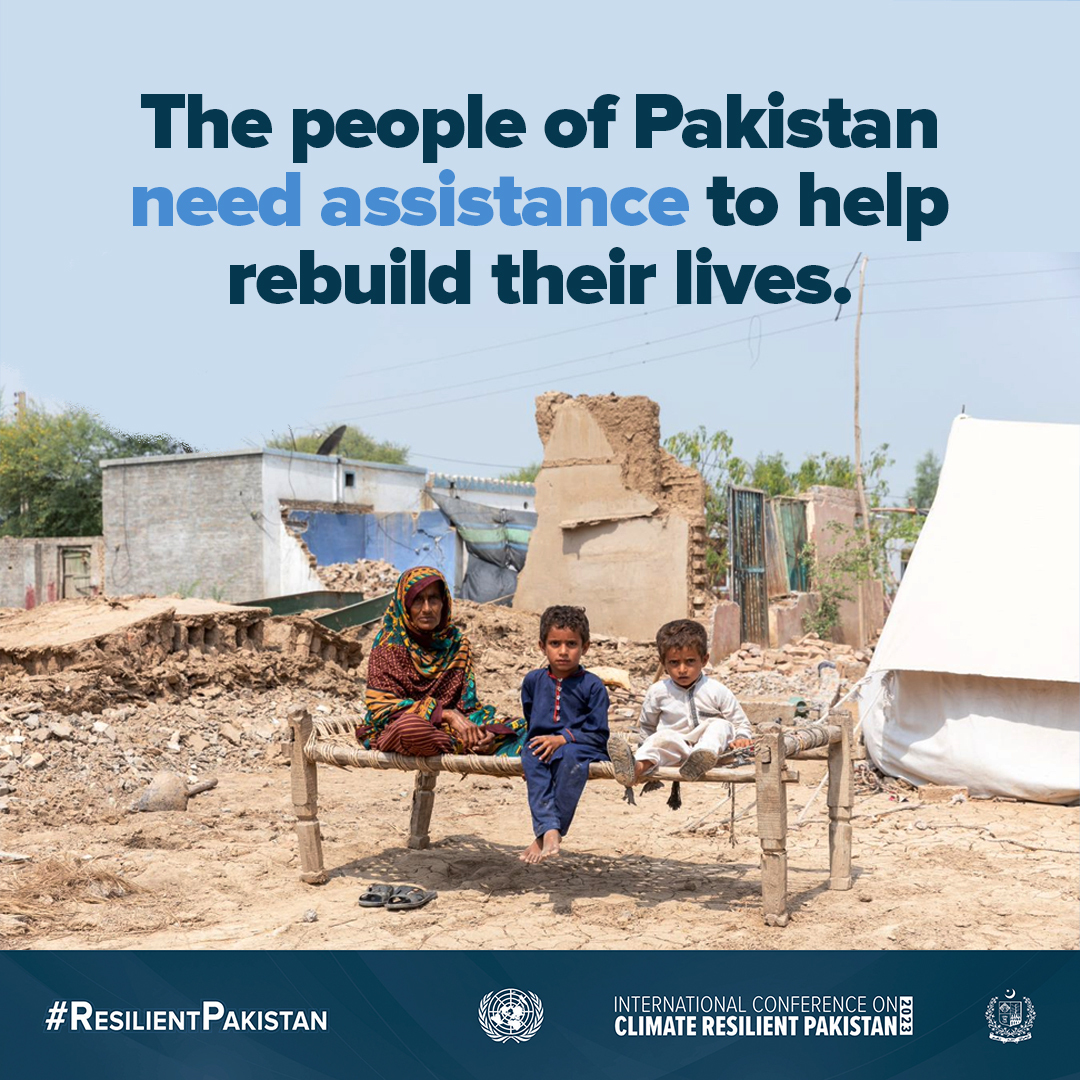 #FloodsInPakistan are widening the development gap & are a wake-up call for systemic changes to help Pakistan🇵🇰

✅Prepare for climate-induced disasters &
✅Put in place better adaptation & resilience measures

📍 Geneva
🗓️ 9 January
👉 bit.ly/3WPaZNs
#ResilientPakistan